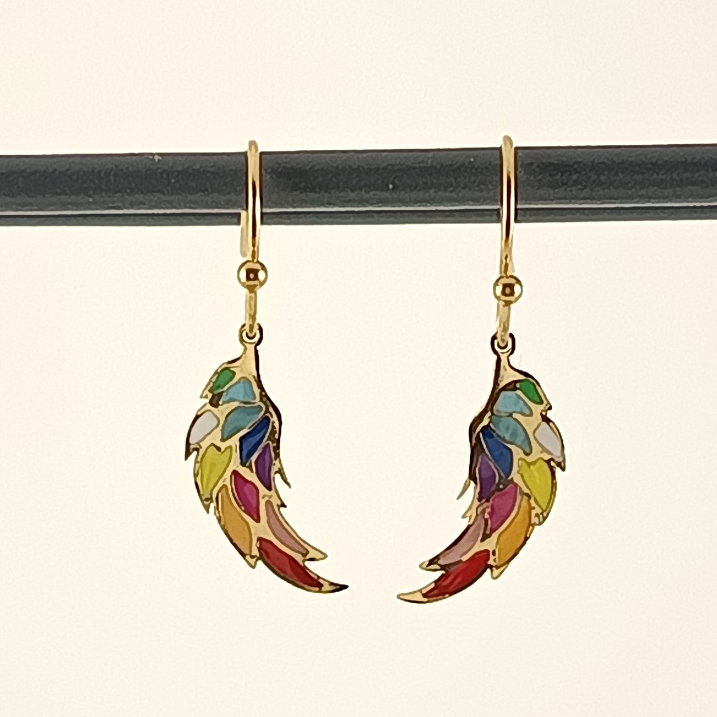 Ohrringe „Regenbogenfeder“