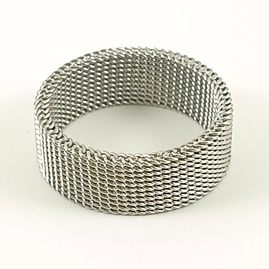 Flexible ring "Grey Milanese Mesh"