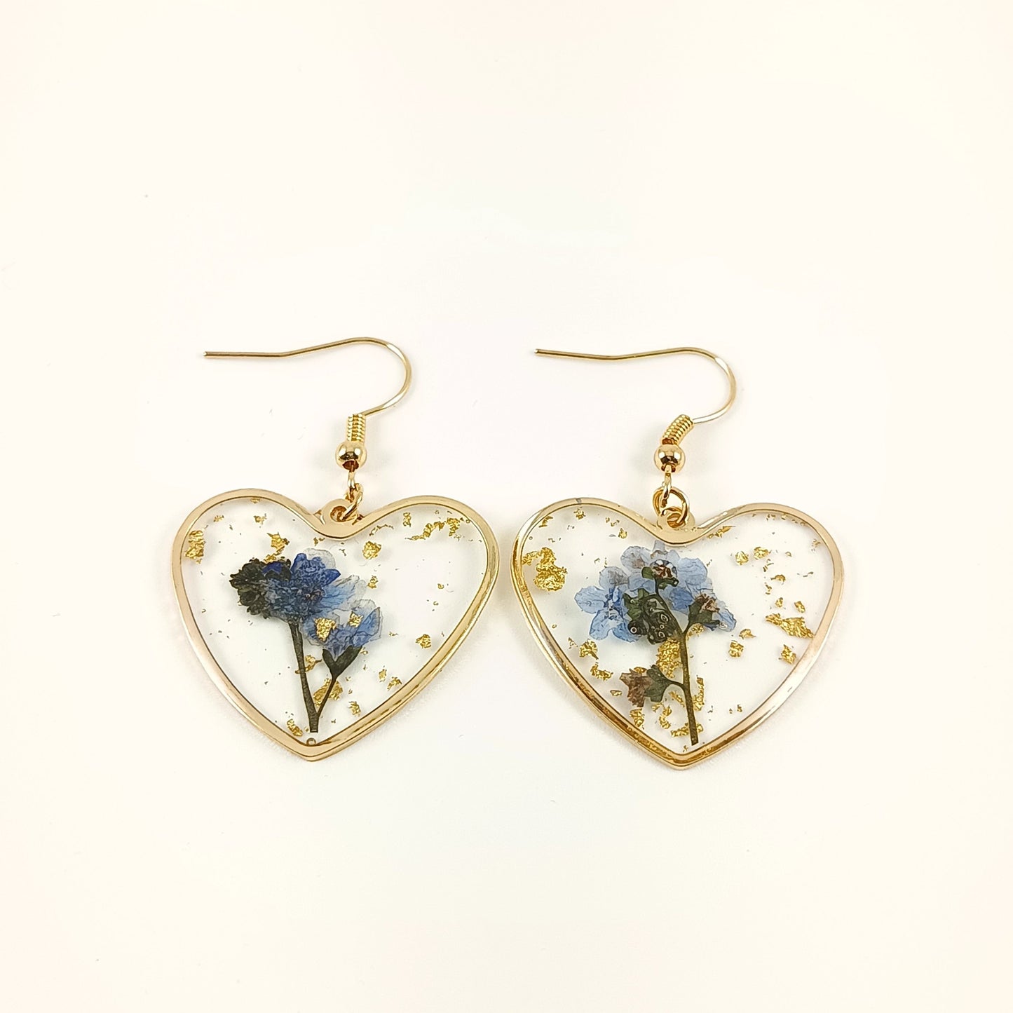 "Forget-me-not Heart" Earrings