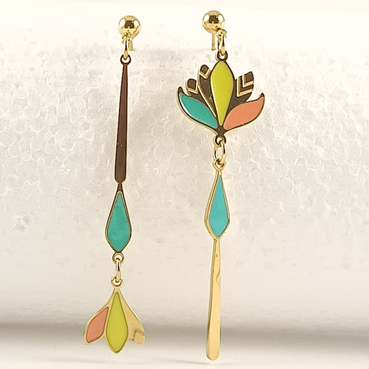 Gelbe Ohrringe „Pop and Floral Spirit“