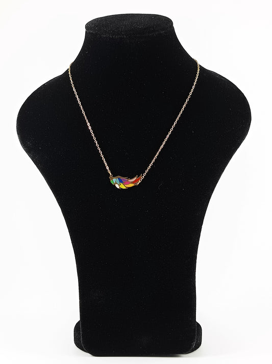 Halskette „Regenbogenfeder“