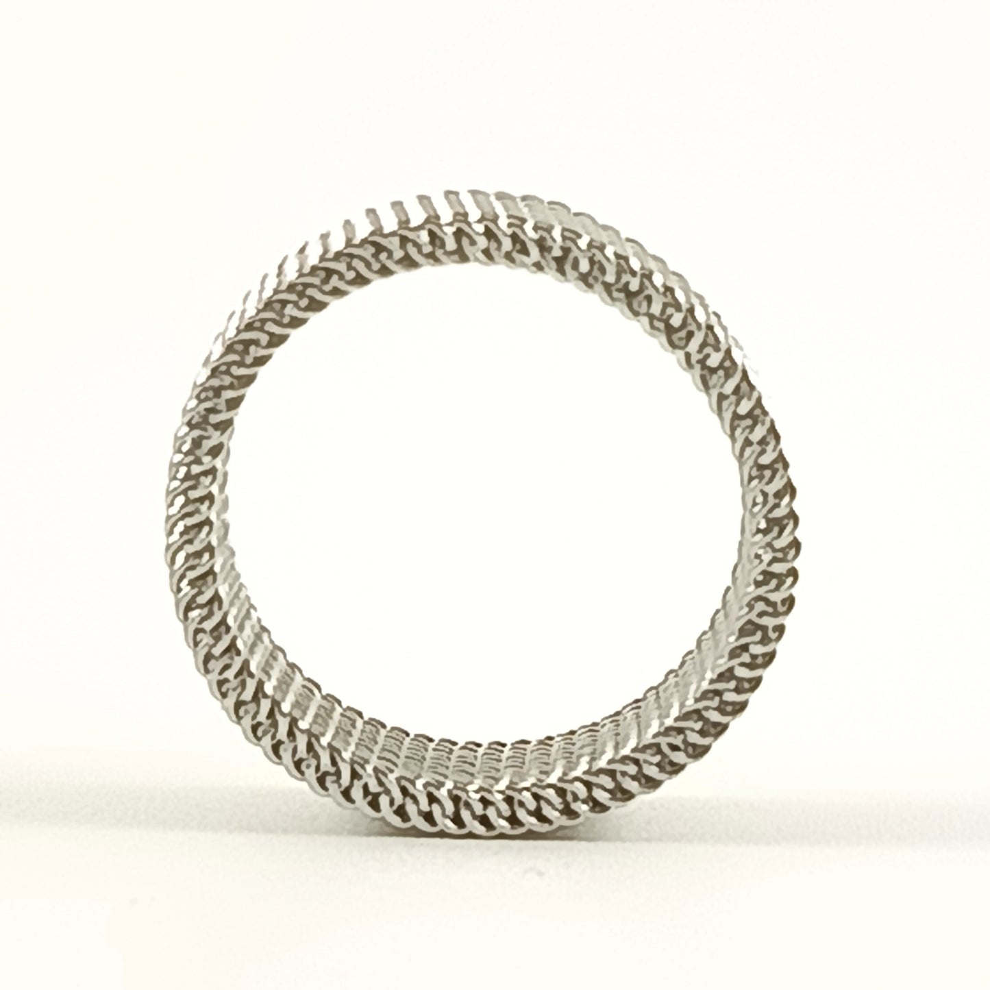 Flexible ring "Grey Milanese Mesh"